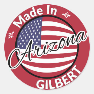 Gemaakt in Gilbert Arizona Amerikaanse vlag Ronde Sticker