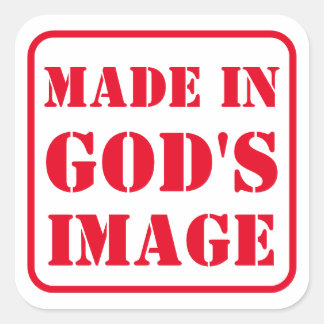 Gemaakt in GODS Afbeelding Vierkante Sticker