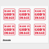 Gemaakt in GODS Afbeelding Vierkante Sticker (Vel)