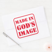 Gemaakt in GODS Afbeelding Vierkante Sticker (Envelop)