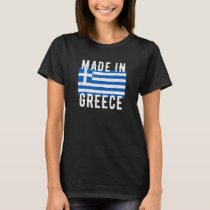 Gemaakt in Griekenland Griekse Vlag Thuisland Retr T-shirt