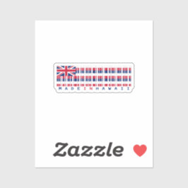 Gemaakt in Hawaii Barcode Flag Sticker - Island Pr