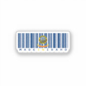 Gemaakt in Idaho Barcode Flag Sticker - State Prid (Voorkant)