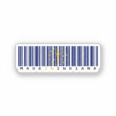 Gemaakt in Indiana Barcode Flag Sticker - State Pr (Voorkant)