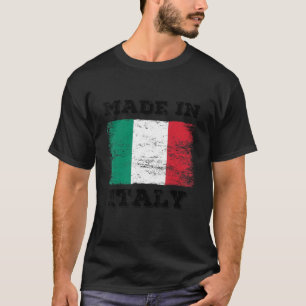 gemaakt in Italië met Italiaanse vlag grafisch ont T-shirt