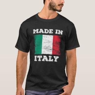 gemaakt in Italië met Italiaanse vlag grafisch ont T-shirt