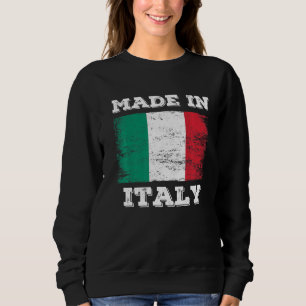 gemaakt in Italië met Italiaanse vlag grafisch ont Trui