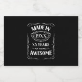 Gemaakt in jaar XX jaar van het zijn van geweldige Likeurfles Etiket (Enkel label)