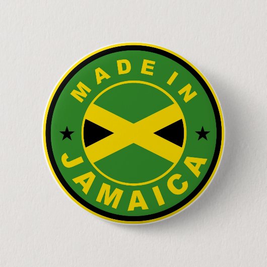 gemaakt in jamaica country label round ronde button 5,7 cm (Voorkant)