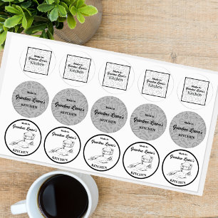 Gemaakt in [Jouw naam] keuken bakken set Labels