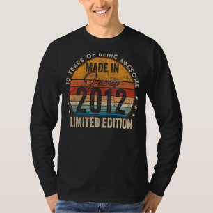 Gemaakt in juni 2012 10 Verjaardag 10 jaar oude Vi T-shirt