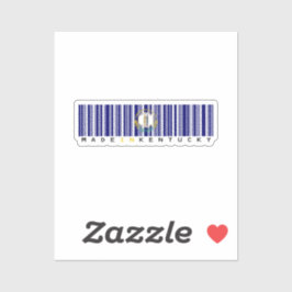 Gemaakt in Kentucky Barcode Flag Sticker - Staat