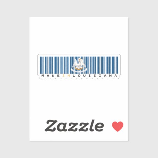 Gemaakt in Louisiana Barcode Flag Sticker - Staat (Vel)