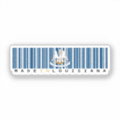 Gemaakt in Louisiana Barcode Flag Sticker - Staat (Voorkant)