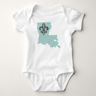 Gemaakt in Louisiana Fleur de Lys Baby Creeper Rom Romper