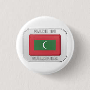 Gemaakt in Malediven Ronde Button 3,2 Cm