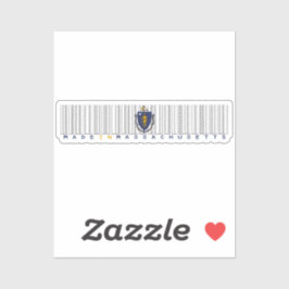Gemaakt in Massachusetts Barcode Flag Sticker - St