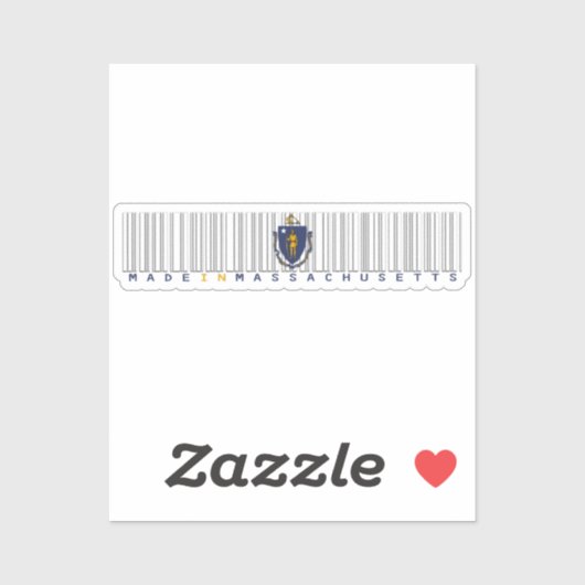 Gemaakt in Massachusetts Barcode Flag Sticker - St (Vel)