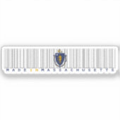 Gemaakt in Massachusetts Barcode Flag Sticker - St (Voorkant)