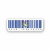 Gemaakt in Michigan Barcode Flag Sticker - Staat (Voorkant)