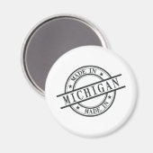 Gemaakt in Michigan Stamp Style Symbool Black Magneet (Voorkant / Achterkant)