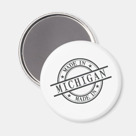 Gemaakt in Michigan Stamp Style Symbool Black Magneet (Voorkant / Achterkant)