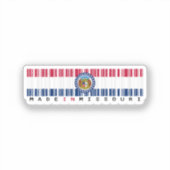Gemaakt in Mississippi Barcode Flag Sticker - Staa (Voorkant)