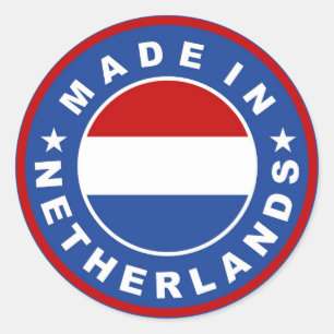 gemaakt in nederland onder de vlag van een product ronde sticker