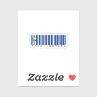 Gemaakt in Nevada Barcode Flag Sticker - Staat