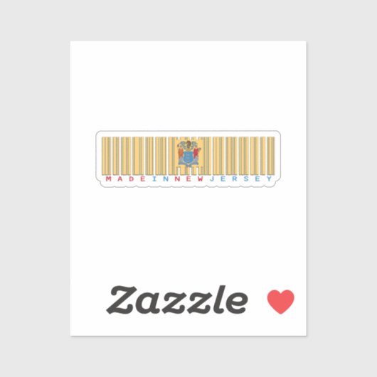 Gemaakt in New Jersey Barcode Flag Sticker (Vel)