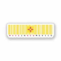 Gemaakt in New Mexico Barcode Flag Sticker