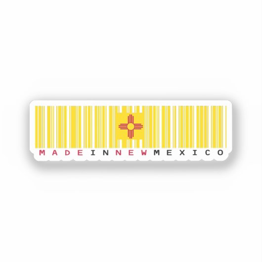 Gemaakt in New Mexico Barcode Flag Sticker (Voorkant)