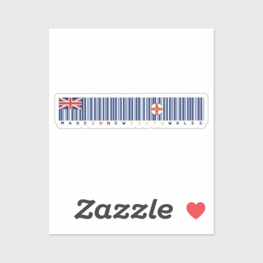 Gemaakt in New South Wales Barcode Flag Sticker (Vel)