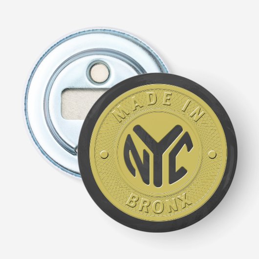 Gemaakt in New York Bronx Button Flesopener (Voorkant)