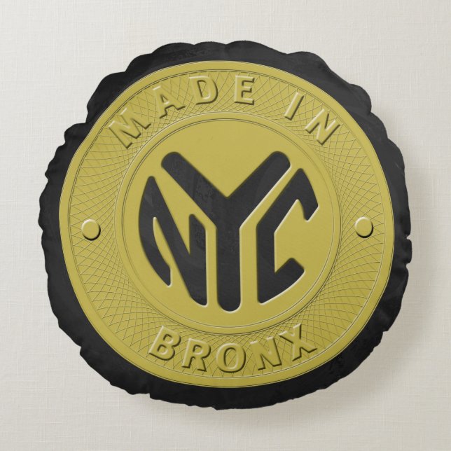 Gemaakt in New York Bronx Rond Kussen (Voorkant)