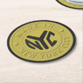 Gemaakt in New York Ronde Kartonnen Onderzetter (Gebogen)