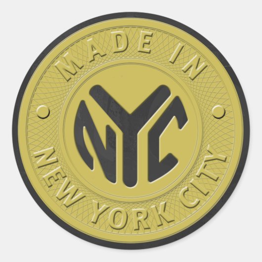 Gemaakt in New York Ronde Sticker (Voorkant)