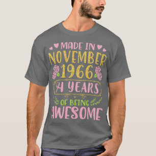 Gemaakt in november 1966 Gelukkige Verjaardag 54 j T-shirt
