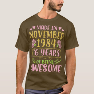 Gemaakt in november 1984 Gelukkige Verjaardag 36 j T-shirt