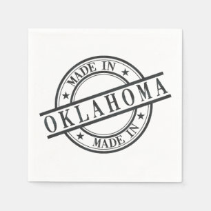 Gemaakt in Oklahoma Stamp Style Logo Symbool Black Servetten