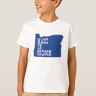 Gemaakt in Oregon Map Vorm Blauwe Achtergrond Kind T-shirt