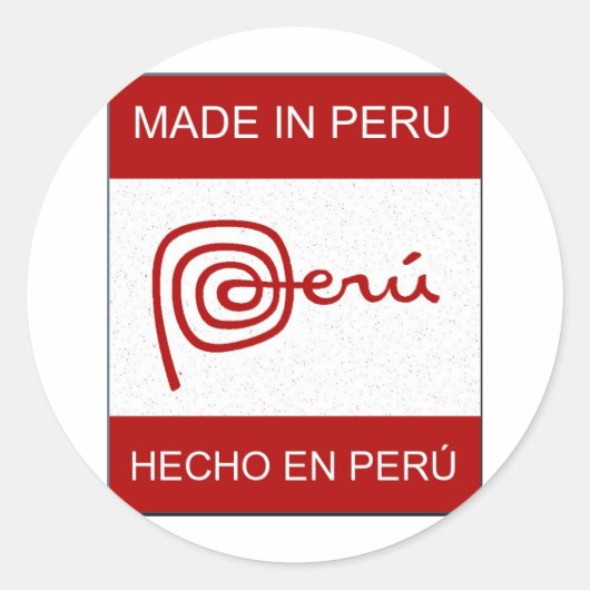Gemaakt in Peru Ronde Sticker (Voorkant)