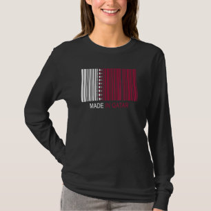 Gemaakt in Qatar Vlag Streepjescode T-shirt