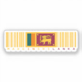 Gemaakt in Sri Lanka Barcode Vlag Ontwerp Sticker (Voorkant)