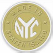 Gemaakt in Staten Island Token Sticker (Voorkant)