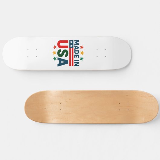 Gemaakt in USA patriottisch typografisch ontwerp Skateboard (Horizontaal)