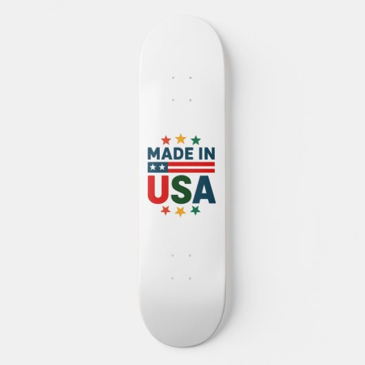Gemaakt in USA patriottisch typografisch ontwerp Skateboard (Voorkant)