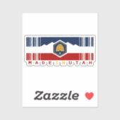Gemaakt in Utah Barcode vlag State Pride Sticker (Vel)