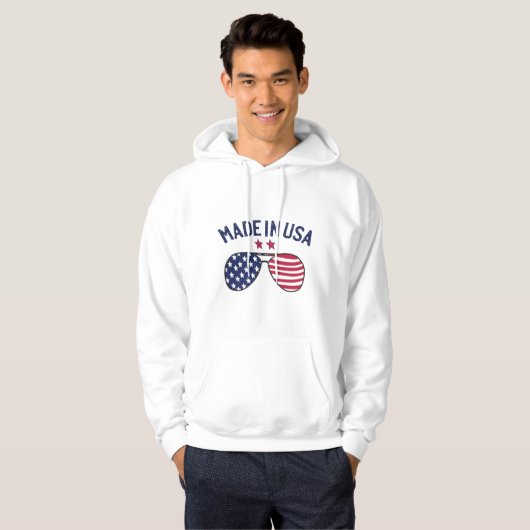 Gemaakt in Verenigde Staten Amerikaanse vlagzonneb Hoodie (Voorkant volledig)