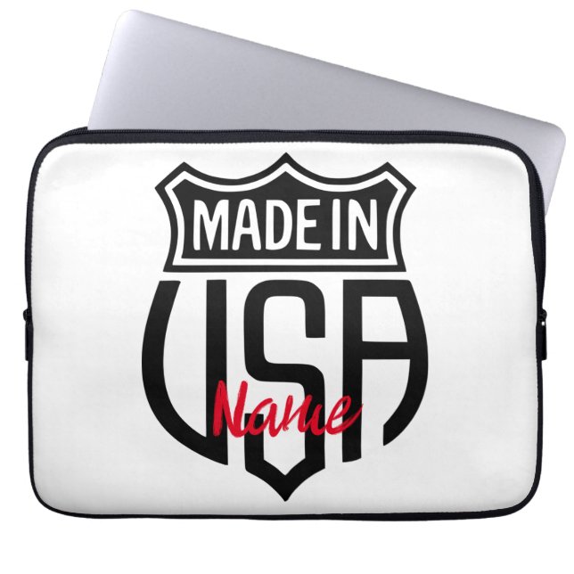 Gemaakt in Verenigde Staten Sign Thunder_Cove Laptop Sleeve (Voorkant)